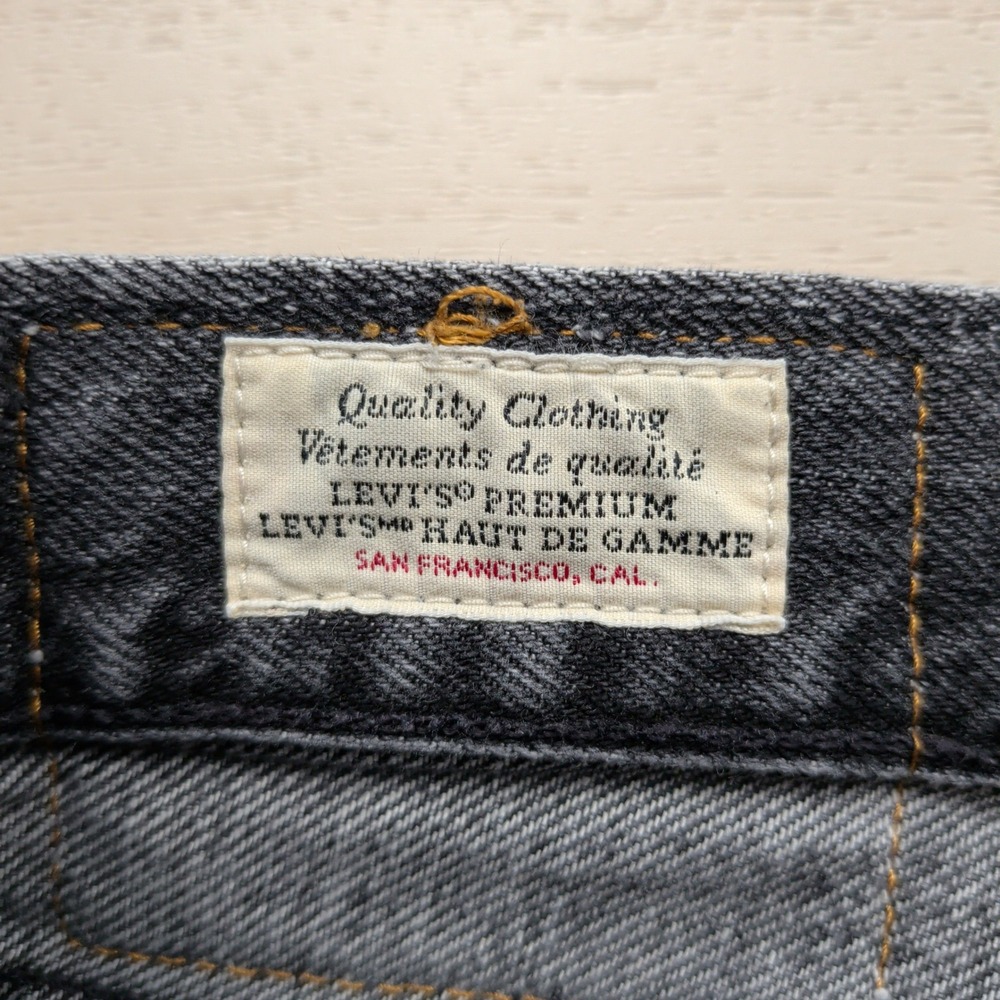 Levis Premium 501 93 Mens Washed Black Gray Denim Cut Off Shorts Size 36 - Picture 2 of 12